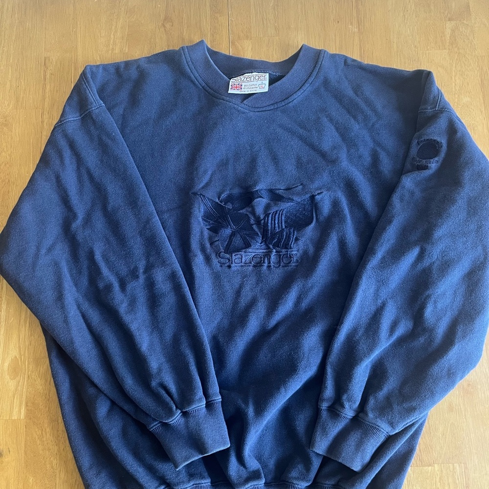 Slazenger Blue Crewneck Sweater Soft Cotton Casual